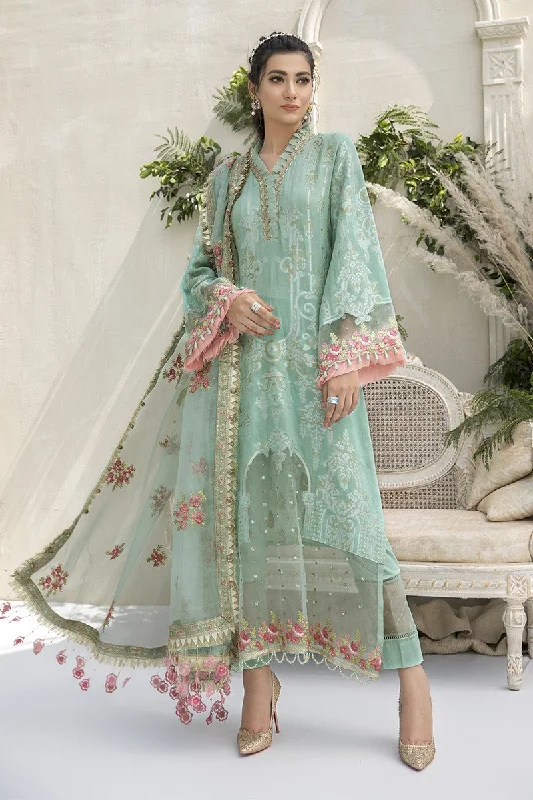 Jacquard Embroidered Dress in Sea Green Color #Y6163