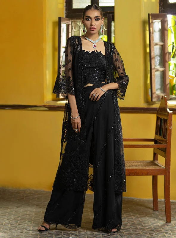 Pakistani Gown Dress In Black Color By Designer #PF232