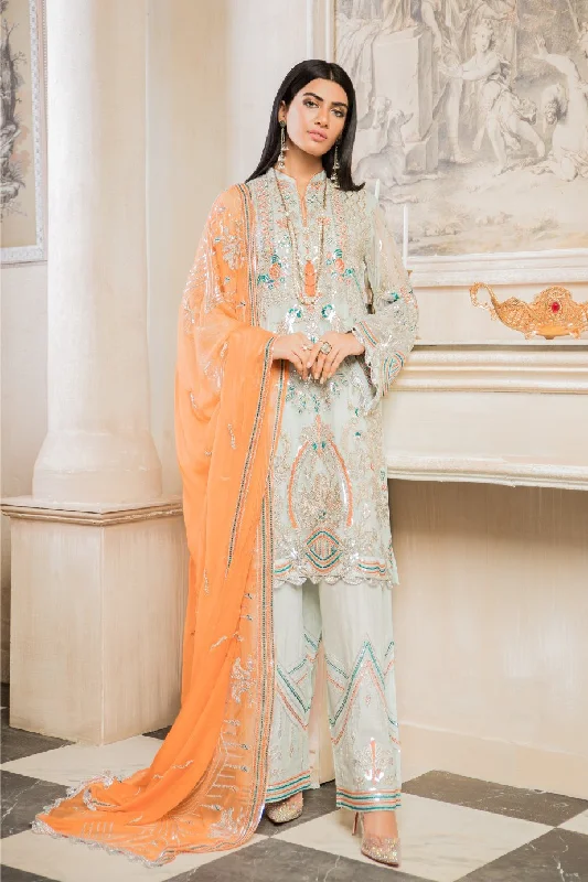 Latest Chiffon Pista Colour Dress Combination 2020 Collection # CA122