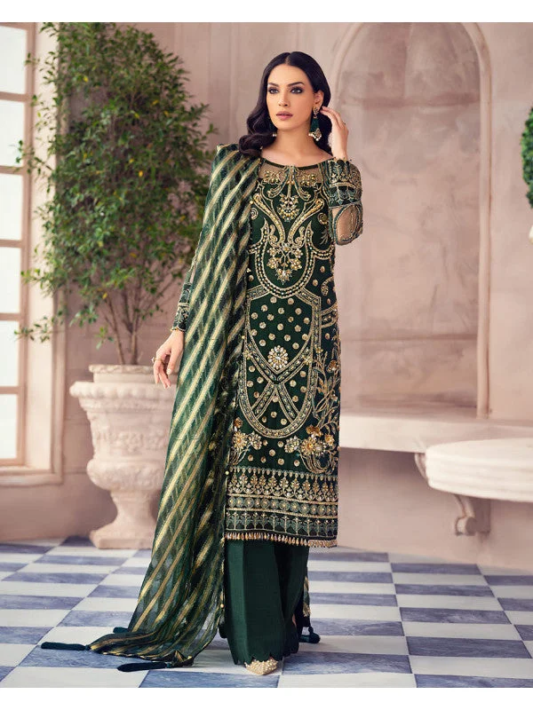 Pakistani Casual Dress for Party in Green Color #BB116