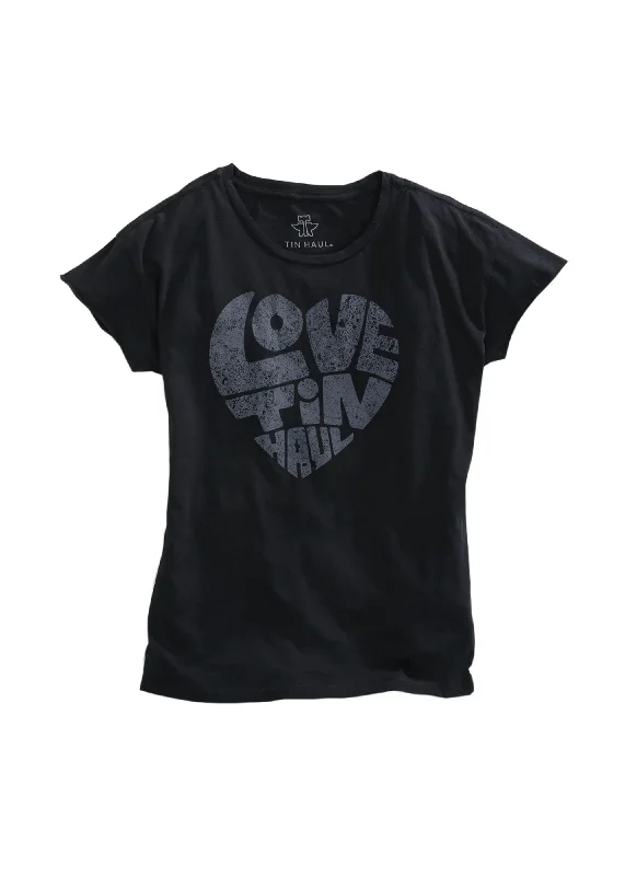 WOMENS LONG SLEEVE KNIT TIN HAUL LOVE TIN HAUL SCREEN SHIRT Fashionable Button-Front Short Sleeve WOMENS LONG SLEEVE KNIT TIN HAUL LOVE TIN HAUL SCREEN SHIRT Fashionable Button-Front Short Sleeve