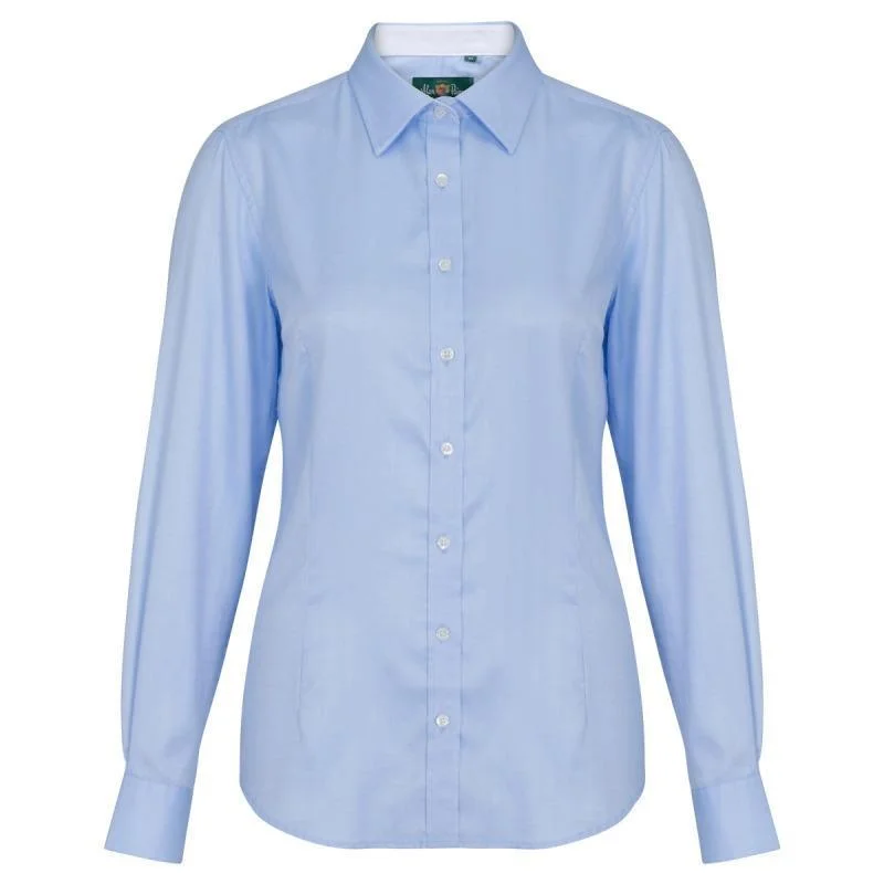 Alan Paine Ladies Bromford Shirt - Blue Comfortable Fit Short Shirt