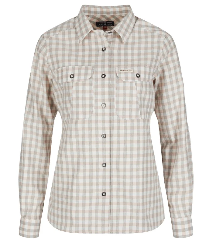 Amundsen Flannel Shirt Women Fashionable Cuffed Short Sleeve