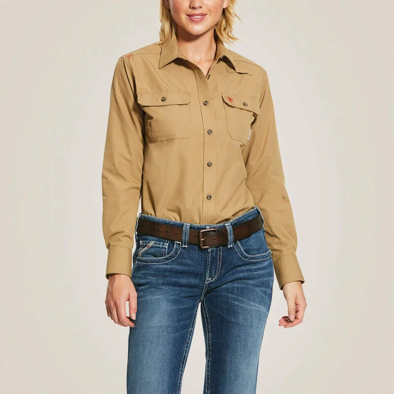 Ariat Ladies FR Featherlight Work Shirt Style 10030336 Fashionable Plaid Short Sleeve