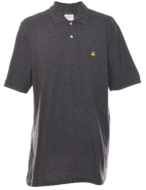 Brooks Brothers Classic Grey Polo Shirt - L Casual Ruffle Short Shirt