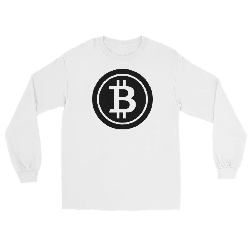 BTC Bitcoin Crypto Symbol Long Sleeve Shirt Cozy Linen Short Shirt