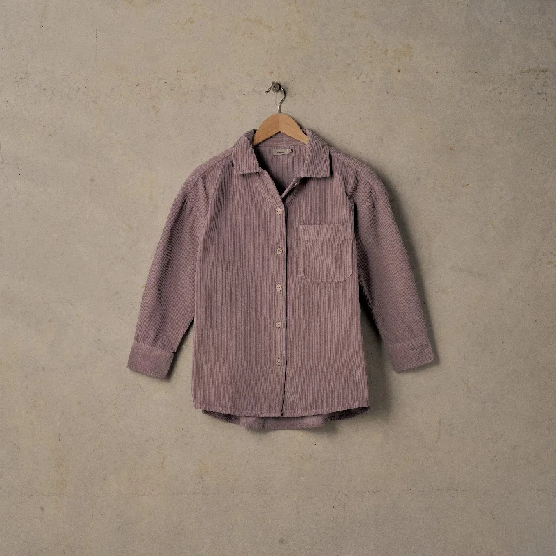 Cord Overshirt Chic Button-Up Short Shirt