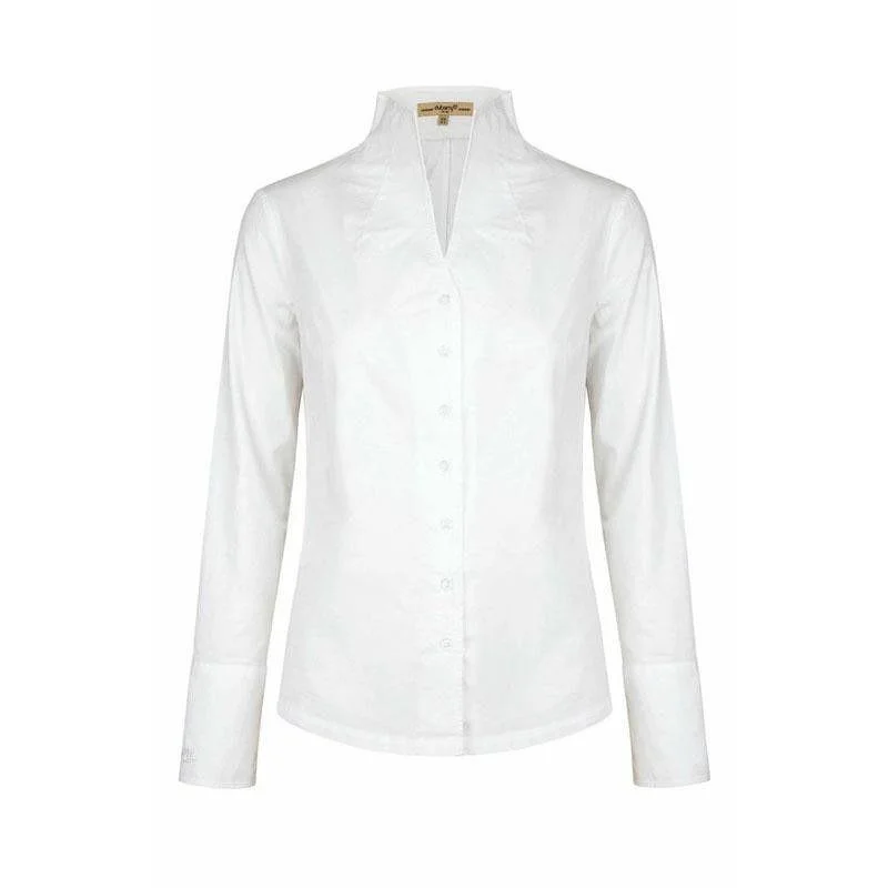 Dubarry Snowdrop Ladies Portrait Collar Shirt - White Comfortable Pocket Short Shirt