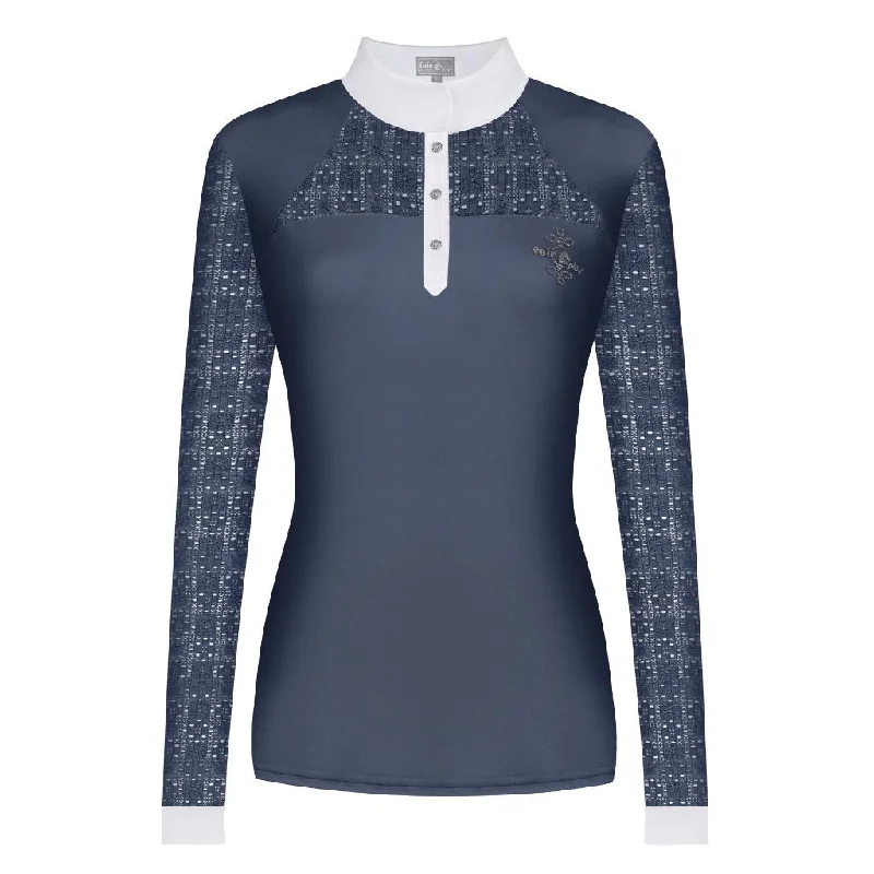 FairPlay Aiko Ladies Long Sleeved Competition Shirt Steel Blue Stylish Short Sleeve Top FairPlay Aiko Ladies Long Sleeved Competition Shirt Steel Blue Stylish Short Sleeve Top
