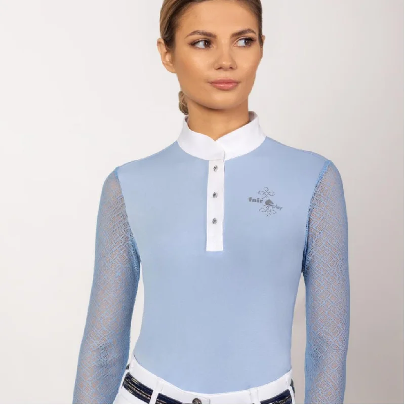 FairPlay Cecile Long Sleeve Competition Shirt Light Blue Comfortable Summer Short Shirt FairPlay Cecile Long Sleeve Competition Shirt Light Blue Comfortable Summer Short Shirt