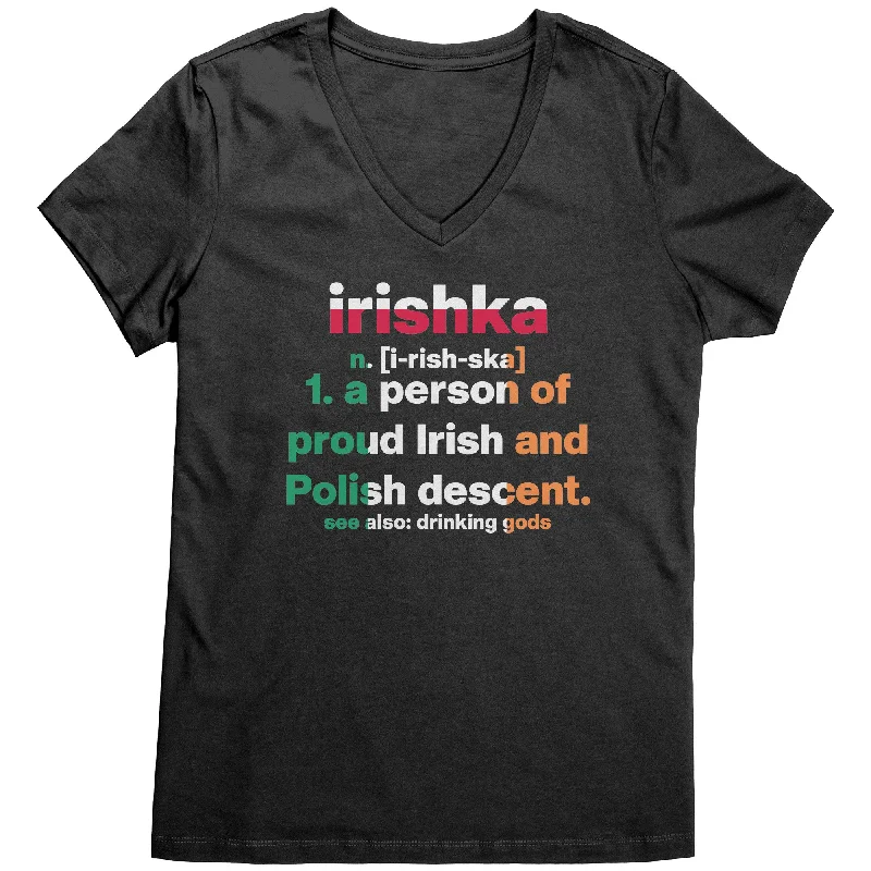 Irishka Women's Shirt St. Patrick's Day Elegant Button-Down Short Shirt