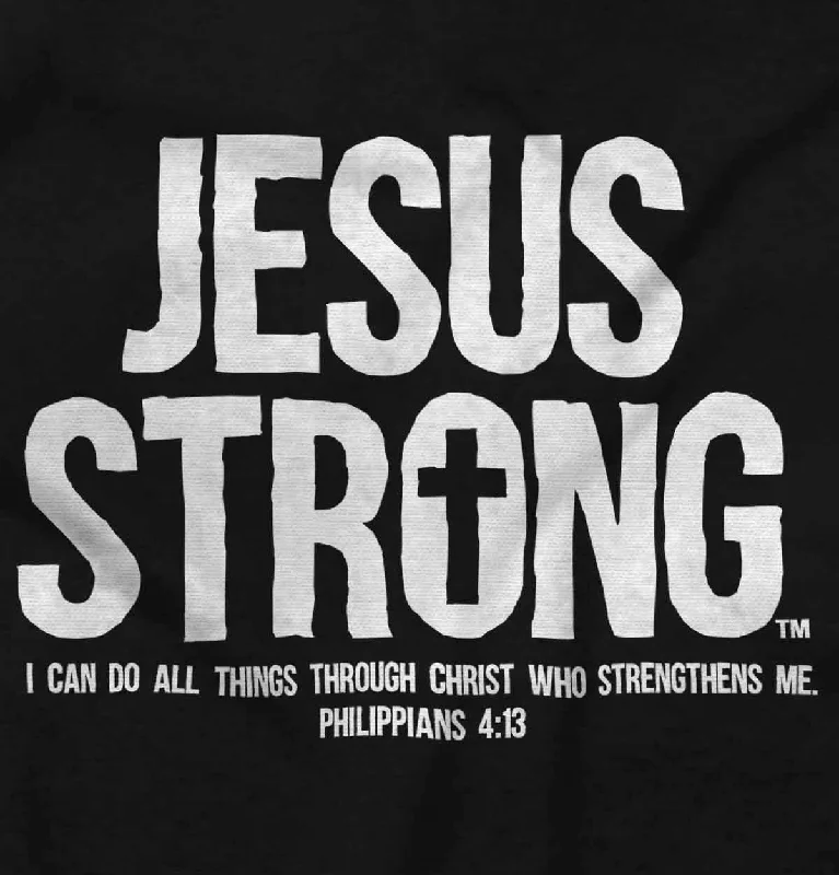 Jesus Strong Ladies T Shirt Fashionable Rounded Short Shirt