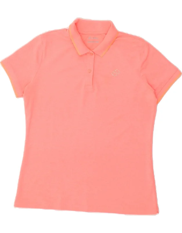 LOTTO Womens Polo Shirt UK 18 XL Pink Stylish Pleated Short Sleeve