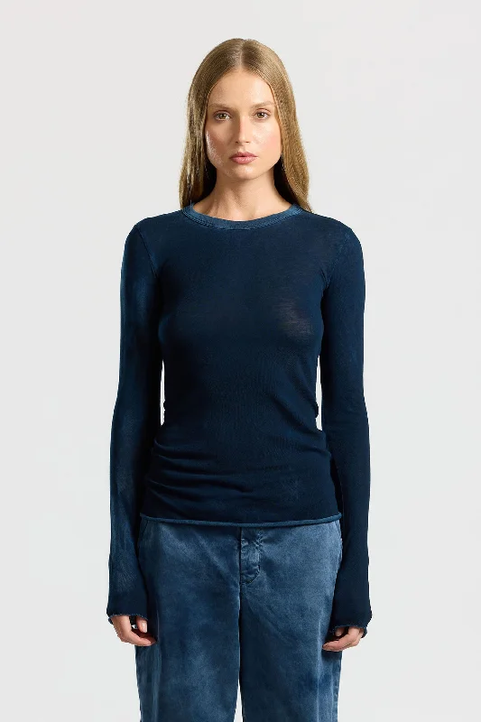 Marbella Long Sleeve Shirt Chic V-Neck Short Blouse