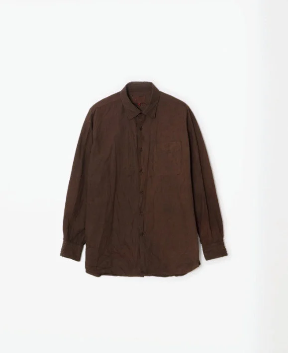 Max High-Count Typewriter Kakishibu Garment-Dye Collar Shirt Trendy Short Sleeve Tunic Max High-Count Typewriter Kakishibu Garment-Dye Collar Shirt Trendy Short Sleeve Tunic