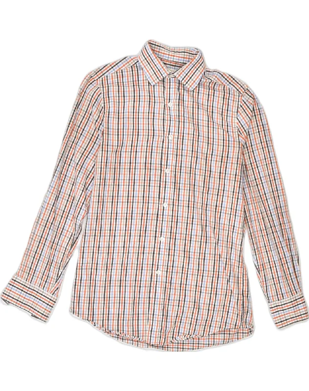 MICHAEL KORS Womens Shirt Size 15 Medium Multicoloured Check Classic Stylish Round Neck Shirt