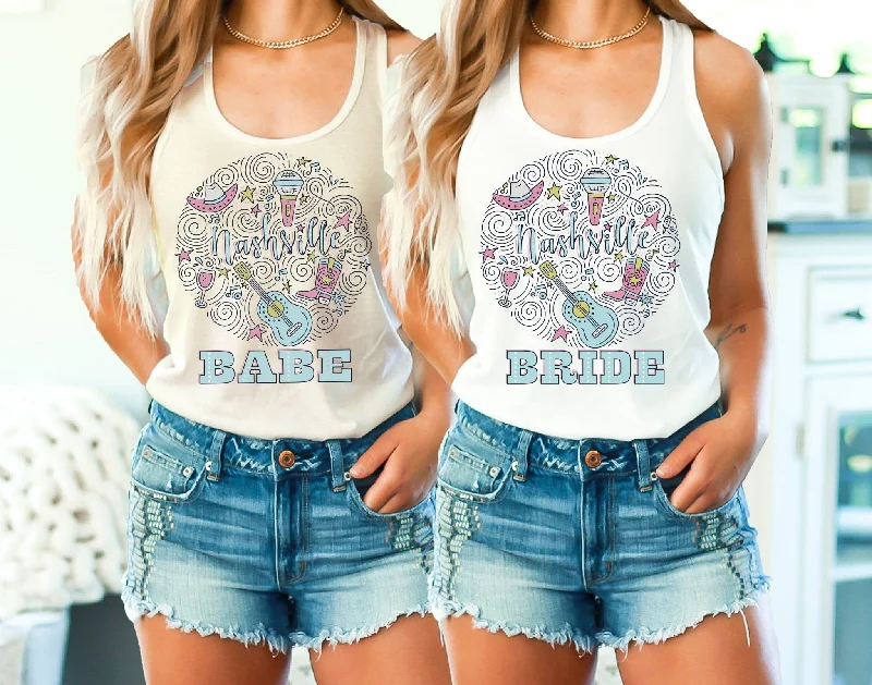 Nashville Bachelorette Shirt Bride Tank Comfortable Graphic Short Sleeve