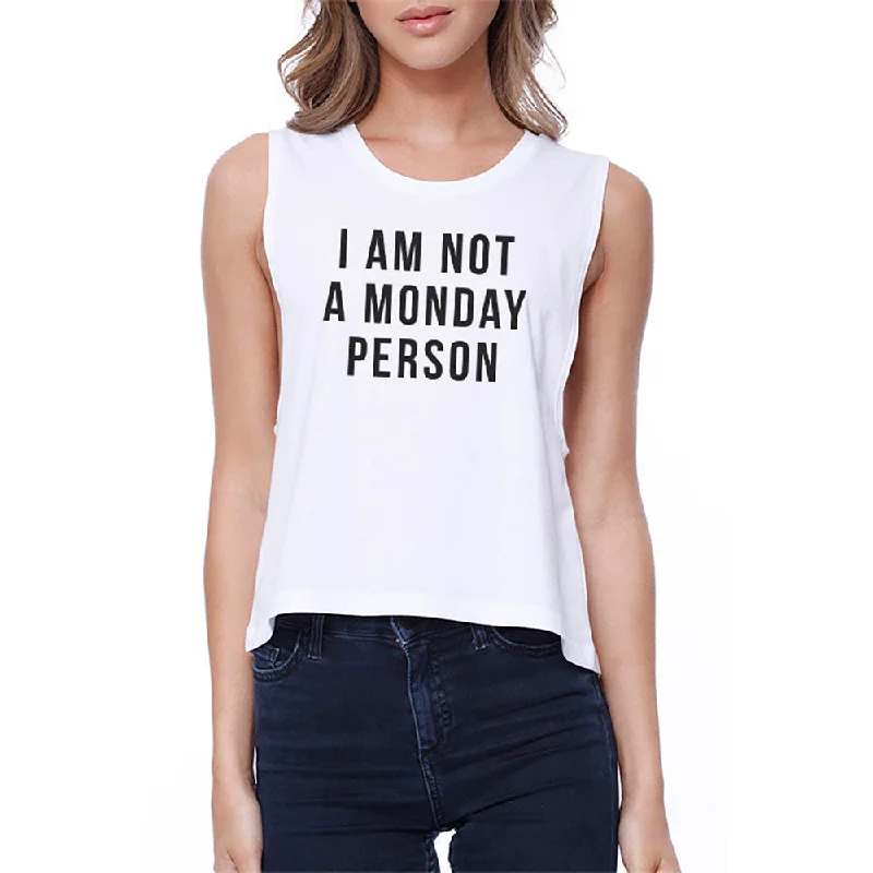 Not A Monday Person Crop Tee Monday Sickness Tanks Sleeveless Shirt Comfortable Short Sleeve Tee Not A Monday Person Crop Tee Monday Sickness Tanks Sleeveless Shirt Comfortable Short Sleeve Tee