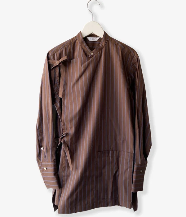 PHEENY/"SAMUE"SHIRTS(BROWN) Comfortable Loose Short Sleeve