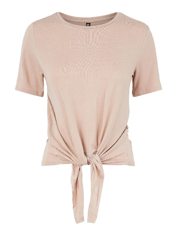 Pieces NEORA Tee Shirt -FAWN Casual Short Sleeve Top