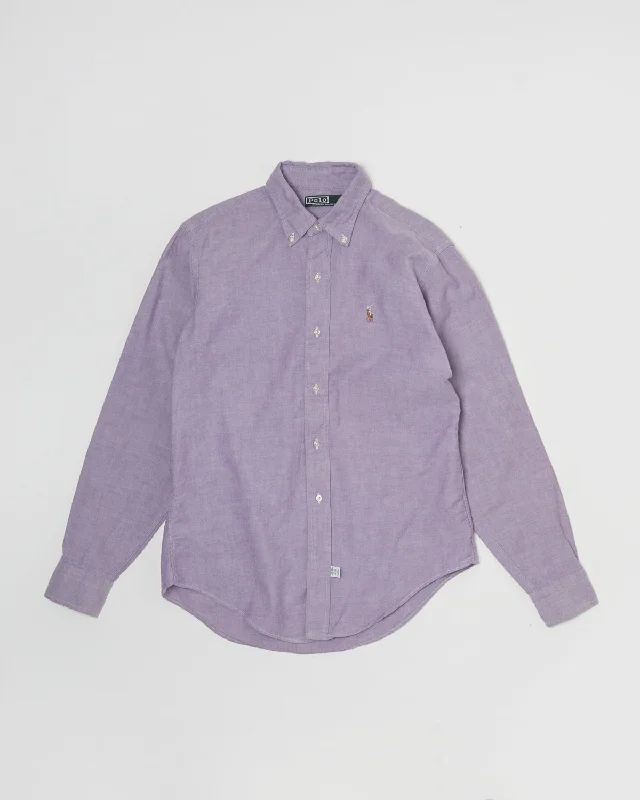 Oxford Shirts / Purple Casual Boxy Short Shirt