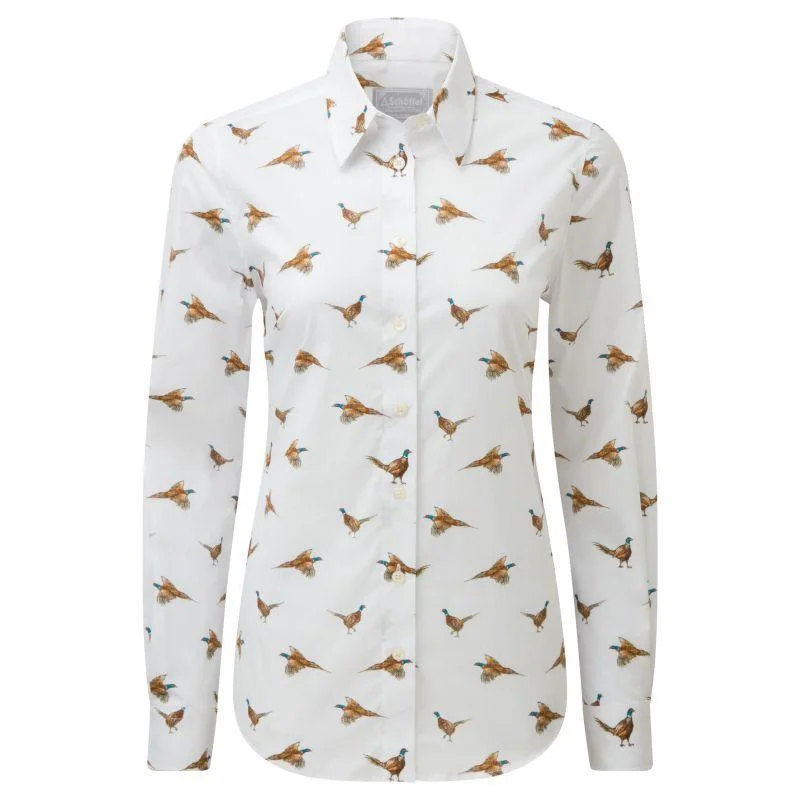 Schoffel Ladies Norfolk Shirt - Pheasant Modern Casual Short Sleeve