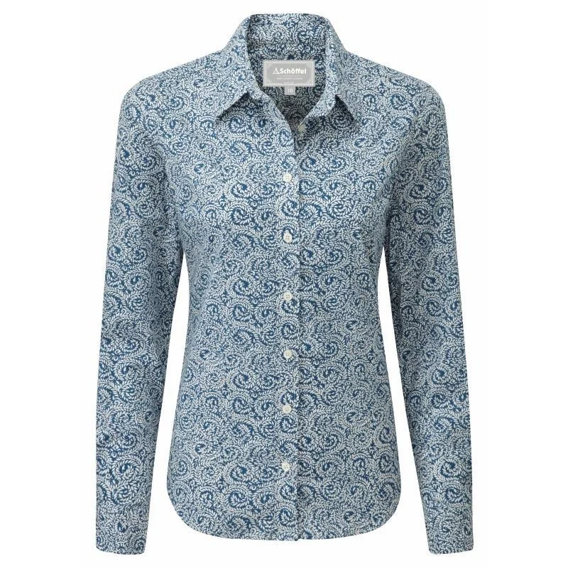 Schoffel Ladies Somerset Shirt - Navy Trendy Print Short Sleeve