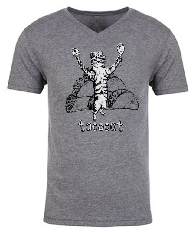 Tacocat : unisex tri-blend v-neck tshirt Comfortable Ribbed Short Sleeve