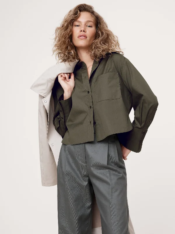 The Boxy Crop Shirt Trendy Floral Short Sleeve