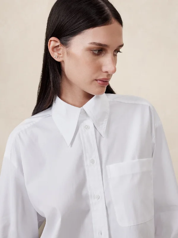 The Boxy Crop Shirt Stylish Striped Short Sleeve