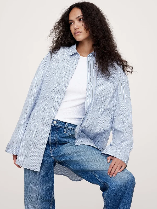 The Oversized Shirt Chic Silk Short Sleeve Shirt