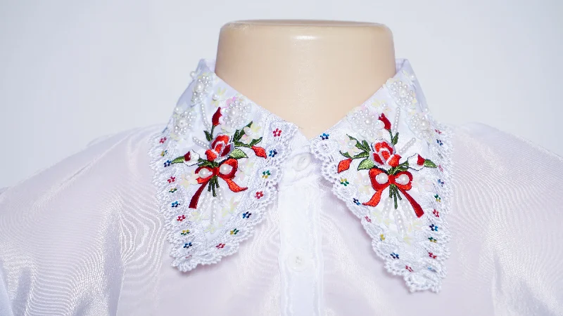 Women Collar Shirt (48") Trendy Button-Front Short Sleeve