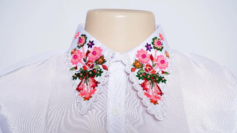 Women Collar Shirt (48") Classic V-Neck Short Shirt