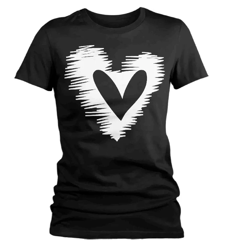 Women's Cute Valentine's Day Shirt Sketch Heart Shirt Sketchy Love T Shirt Scribble Love Theme Valentine Shirt Valentine's Tee Ladies Comfortable Stretch Short Shirt Women's Cute Valentine's Day Shirt Sketch Heart Shirt Sketchy Love T Shirt Scribble Love Theme Valentine Shirt Valentine's Tee Ladies Comfortable Stretch Short Shirt