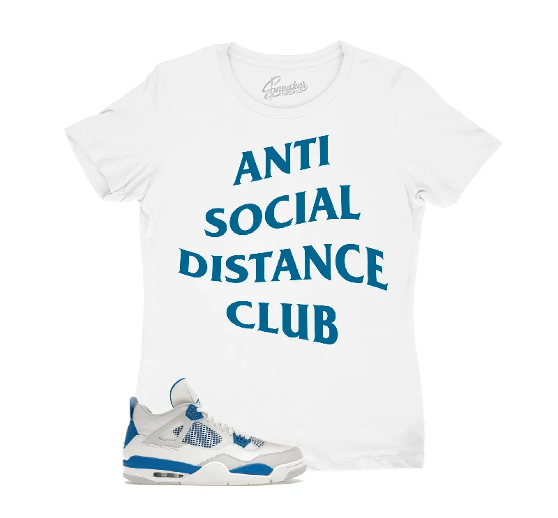 Womens - Industrial Blue 4 Social Distance Shirt Trendy Short Sleeve Blouse