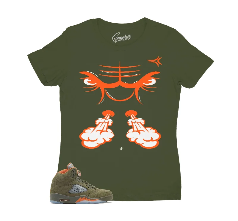 Womens - Olive 5 Raging Face Shirt Cozy Printed Short Shirt