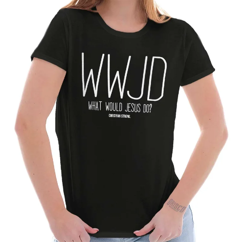 WWJD Ladies T Shirt Trendy Short Sleeve Tunic
