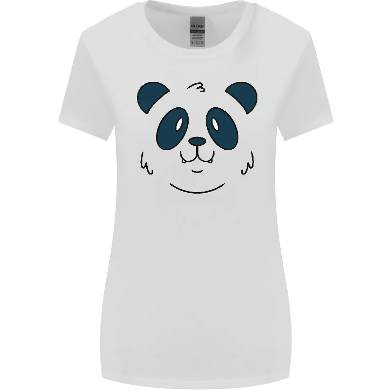 A Cute Panda Bear Face Womens Wider Cut T-Shirt Hooded Caped Shawl Collar