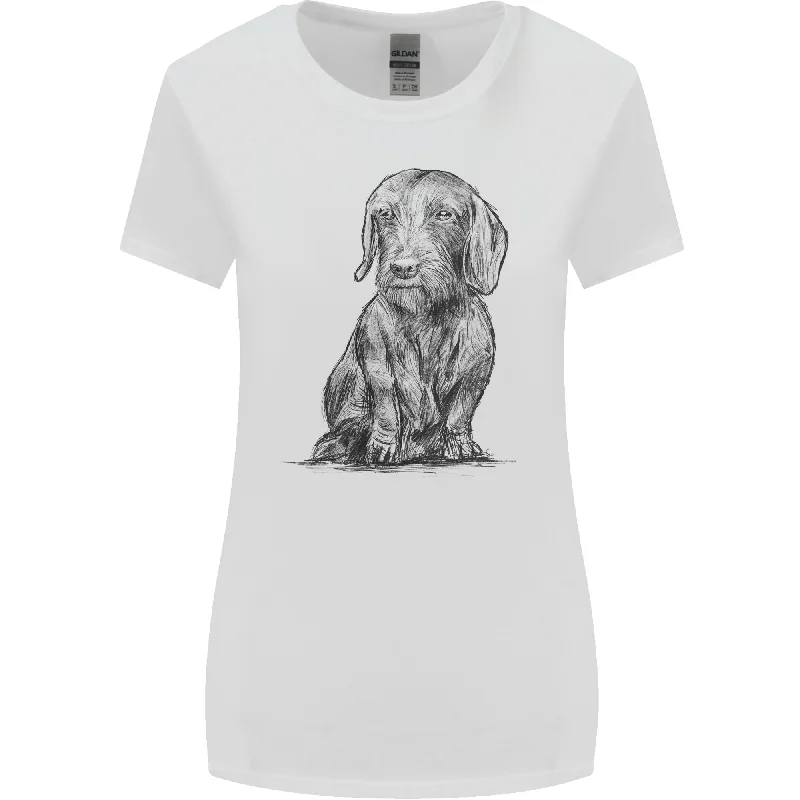 A Dachshund Dog Womens Wider Cut T-Shirt Boxy Fit Fitted Loose