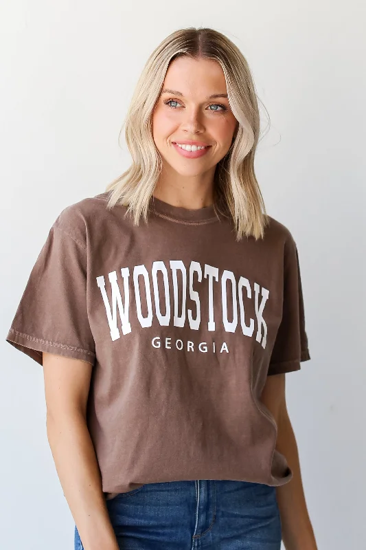 Brown Woodstock Georgia Tee Cotton Fabric Linen Fabric Terry Fabric