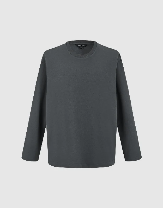 Crew Neck Loose T-Shirt Layered Multi-layer Single Layer