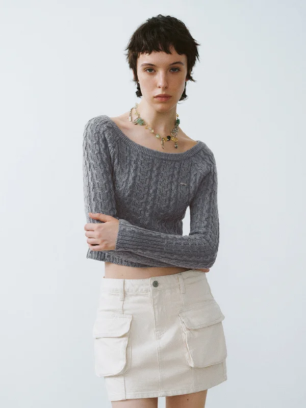 Crew Neck Skinny Knitted T-Shirt Plaid T-Shirt Polka Dot Checkered
