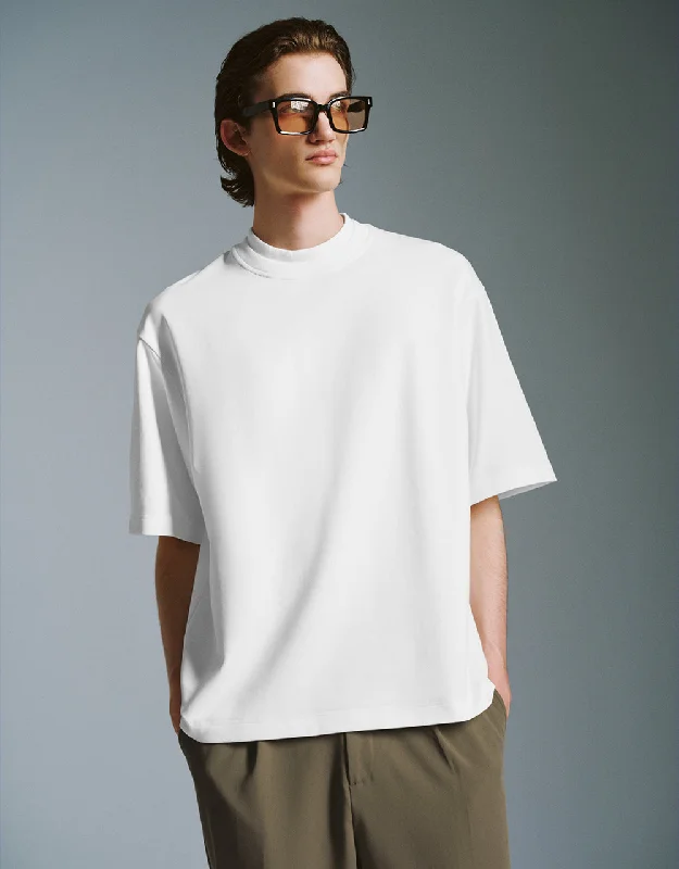 Crew Neck Straight T-Shirt Print Jacquard Patchwork