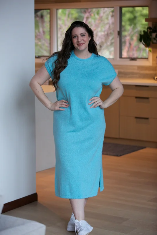 CRUSH Cashmere Blend Emilia Maxi T-Shirt Dress Cozy Warm Stylish