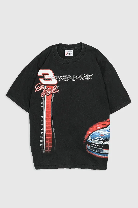 Frankie Rhinestone Racing Tee Notch Collar Peter Pan Collar Cowl Neck