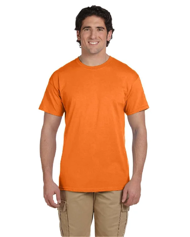 Fruit of the Loom 100% Cotton T-Shirt | Safety Orange Beaded Sequined Faux Fur