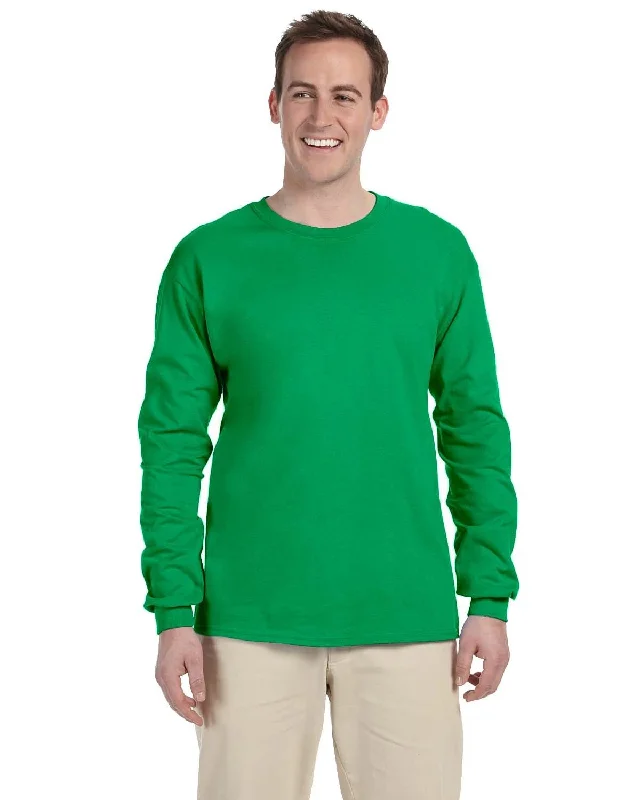 Fruit of the Loom Lightweight Long Sleeve T-Shirt | Kelly Collared Crew Neck Turtle Neck