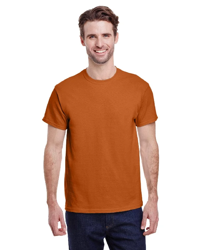 Gildan Heavy Cotton T-Shirt | T Orange Machine Wash Dry Clean Hand Wash