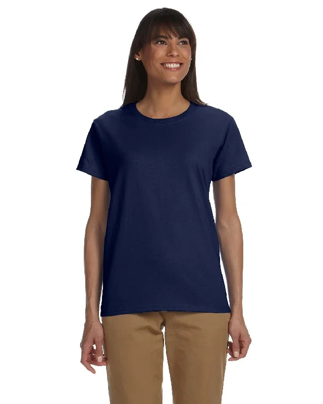 Gildan Ladies Ultra Cotton Heavyweight T-Shirt | Navy Fleece Fabric Down Fabric Feather Fabric