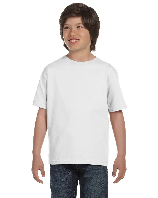 Gildan Youth DryBlend 50/50 T-Shirt | White Mesh Blend Leather Blend Suede Blend